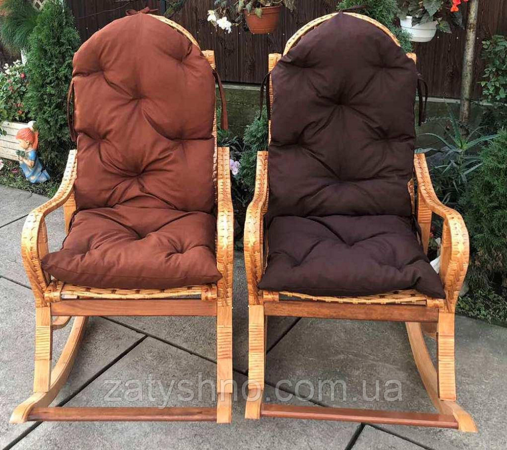 Качалки плетеные с накидкой коричневой Киев - изображение 2