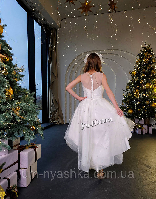 Нарядное белое платье на рост 134-146 Кривой Рог - изображение 2