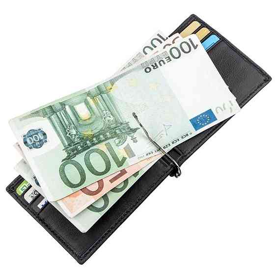 Затискач з монетницьою на блискавки ST Leather 18948 Чорний Київ