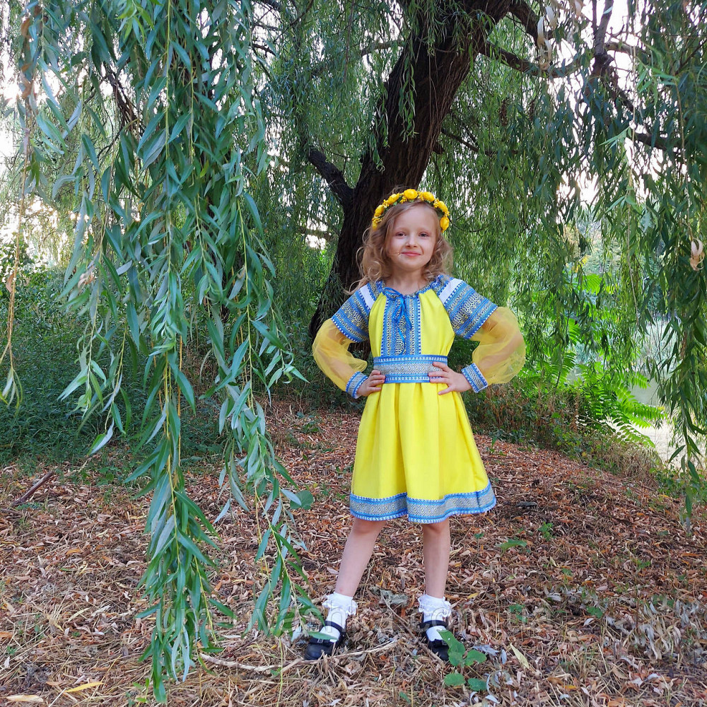 Сукня вишиванка жовто-синя Казкова тканна Кривий Ріг - фото 5