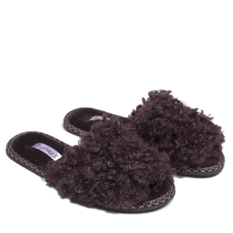 Тапочки женские открытые PaGо коричневый мех барашек  Распродажа Одесса - изображение 4