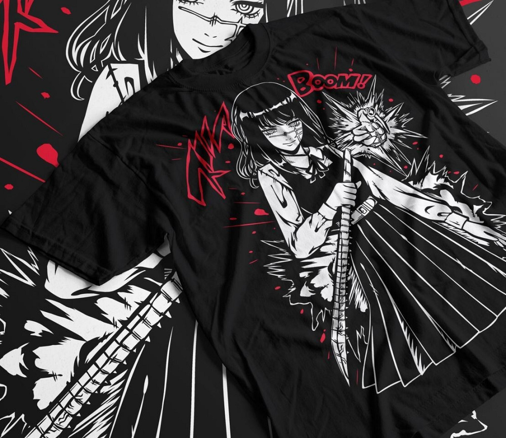 Футболка з аніме принтом Людина-бензопила оверсайз (S/M/L) Чорний AnimeJ0889 Дніпро - фото 2