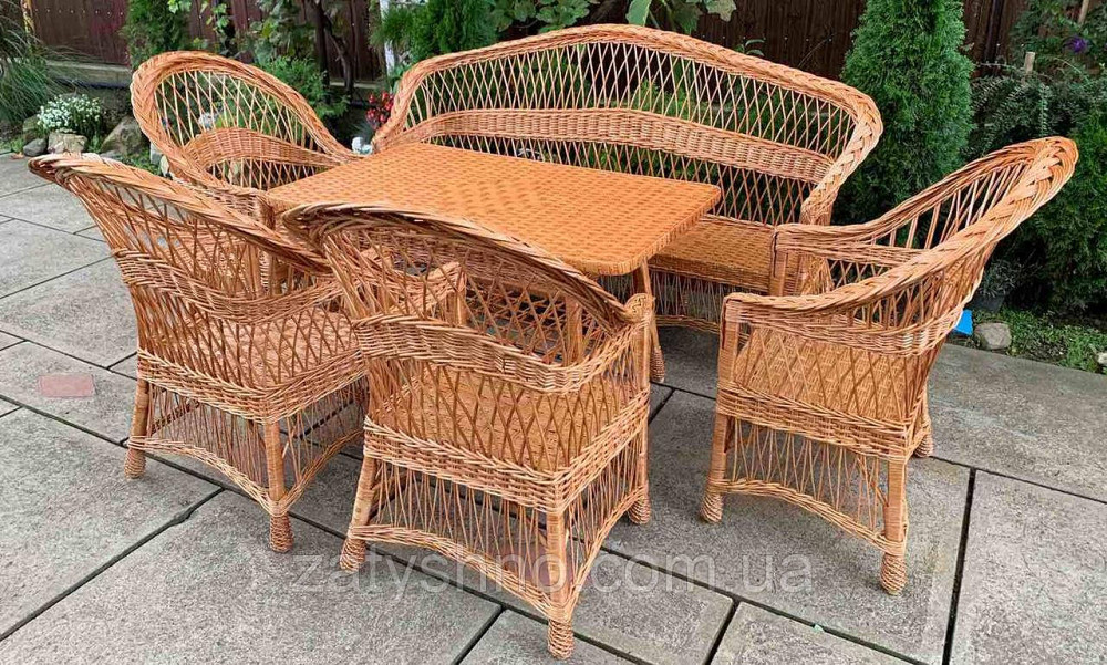 Набор плетеной мебели из лозы с диваном Киев - изображение 4