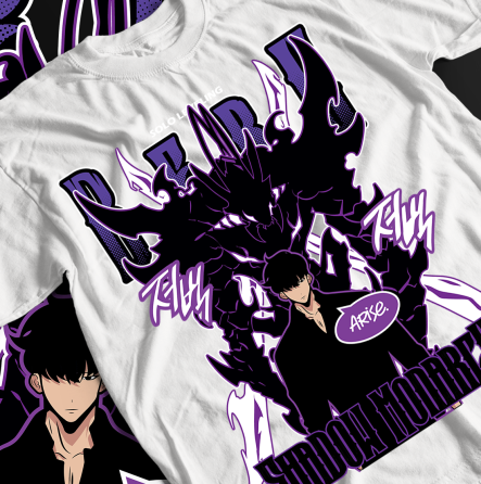 Футболка для хлопчика з аніме принтом Соло Левелінг Сунг Джінвоо оверсайз (зріст від 165 до 180) Чорний AnimeJ0635m Дніпро