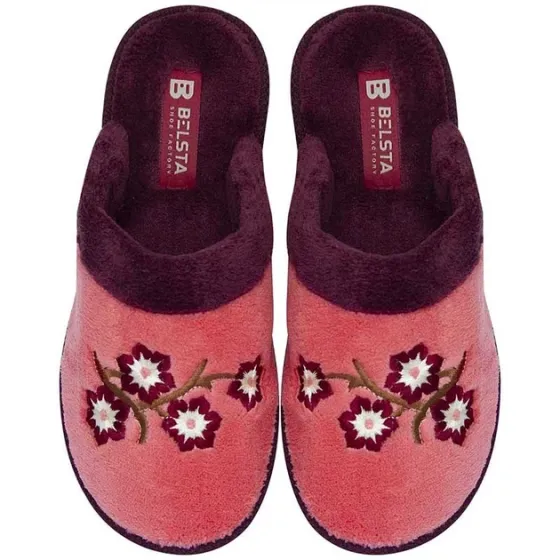 Комнатные тапочки закрытый носок Белста розовые махра Сакура Одесса