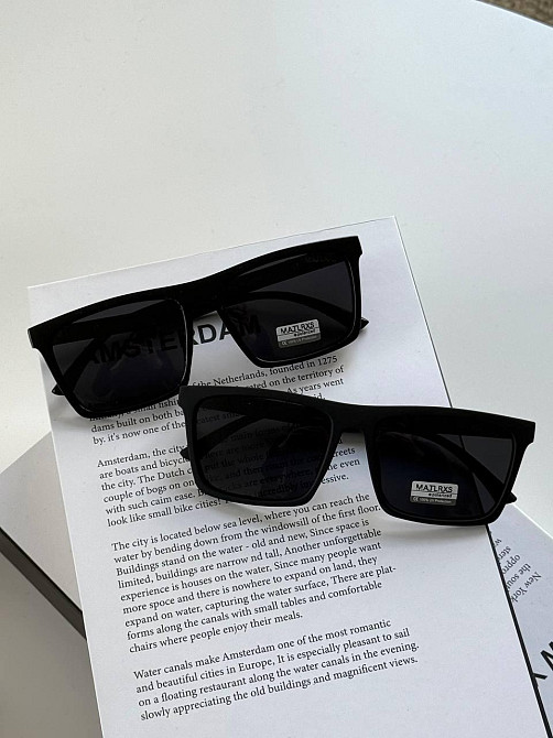 Стильні Чоловічі окуляри POLARIZED з пластиковою оправою на середнє обличчя Київ - фото 1