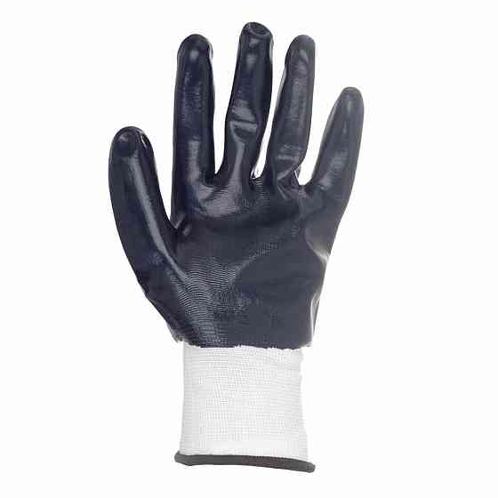 Перчатки трикотажные с полным нитриловым покрытием р10 (черные, манжет) SIGMA (9443561) Киев