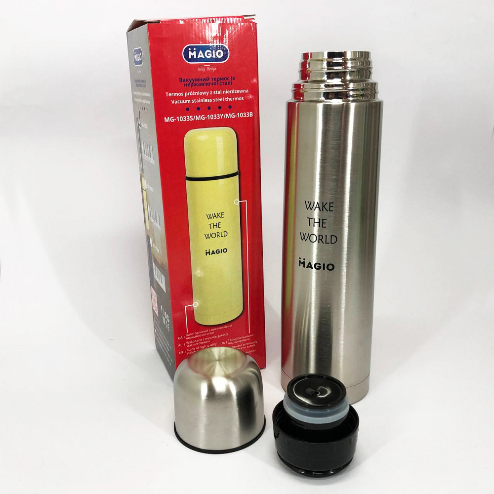 Класичний термос для чаю і кави MAGIO MG-1033S 1 л, Термос для гарячого чаю Термоконтейнер напоїв VB-49 Львів - фото 8
