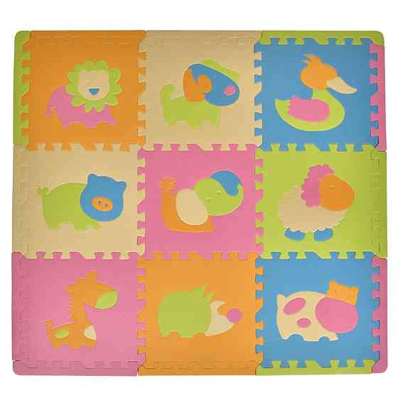 Дитячий килимок Мозаїка "Тварини" MR 1288, 9 деталей, EVA, 31х31 см Вінниця