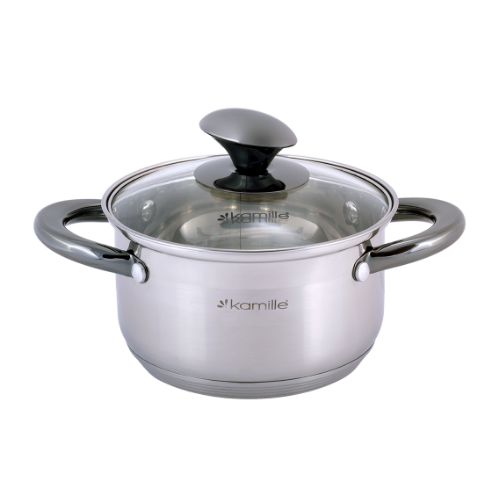Набір каструль 6 предметів (каструлі 1/1,5/2л) нержавіюча сталь порожнисті чорні ручки 4926 KAMILLE Житомир