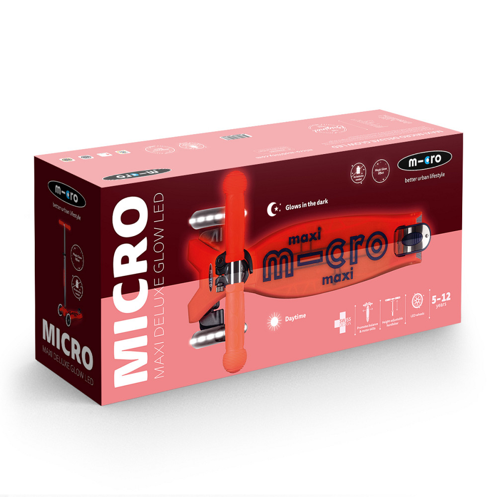 Самокат Micro серії Maxi Deluxe Glow LED – Червона аура Дніпро - фото 3