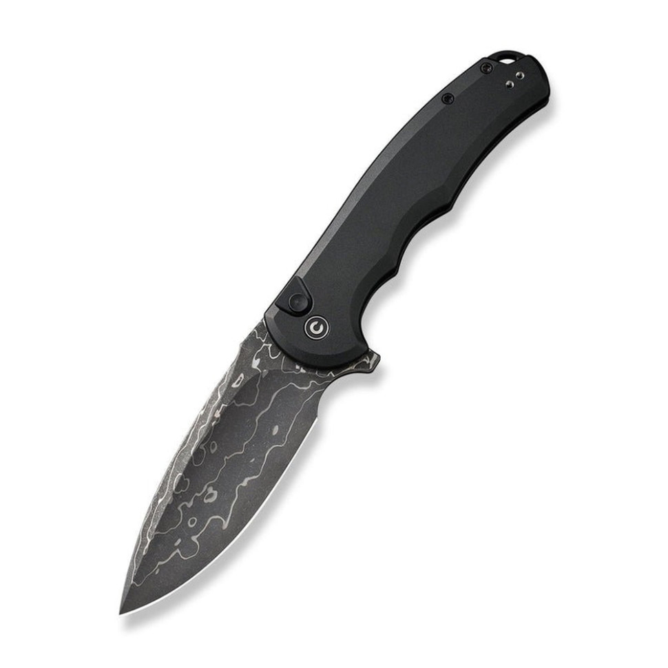Ніж складаний туристичний Civivi Praxis,  (9.5 см) Damascus / Aluminum чорний Киев - изображение 1