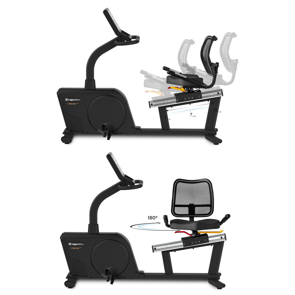 Велотренажер горизонтальний електричний inSPORTline Velocer RMB чорний Київ - фото 3