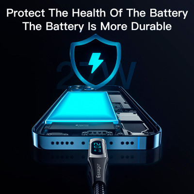 Дата кабель USB-C to Lightning 1.0m 20W Digital Display blue Essager (EXCTL-YD03) Винница - изображение 8