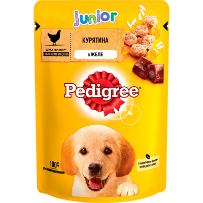 Вологий корм для собак Pedigree Junior Курка з рисом у желе 100 г (5900951017247) Вінниця - фото 1