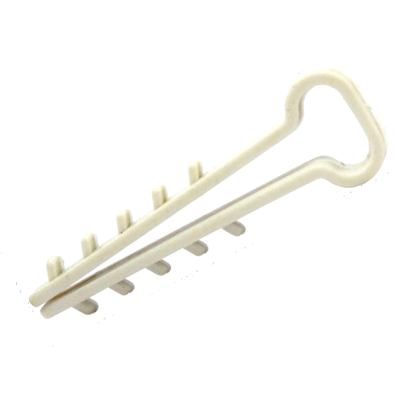 Дюбель швидкого монтажу для кабелю (12х6) плоский білий (пач. 100шт) Харків