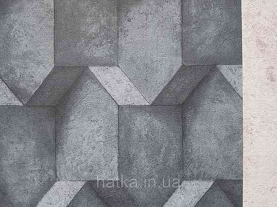 Обои виниловые на флизелине AS creation The Bos 0.53х10 геометрия фигуры структурные бирюзовые серые 3д Киев