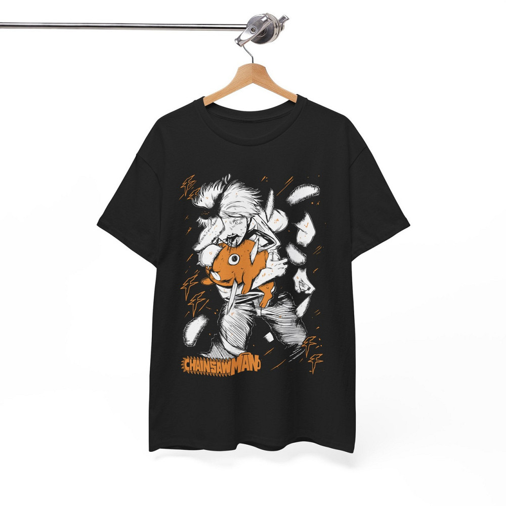 Футболка чоловіча з аніме принтом Людина-бензопила оверсайз (S/M/L) Чорний AnimeJ0480 Дніпро - фото 6