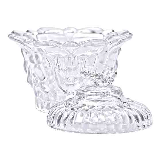 Yiwu Цукерниця скляна Ø9 см цукерниця з кришкою прозора HP-4-113 Київ