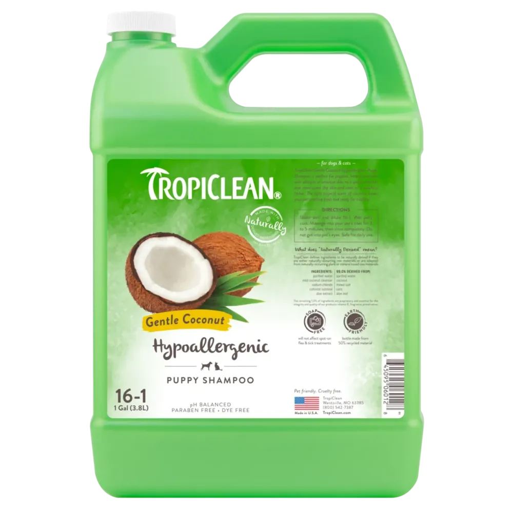 Шампунь для цуценят та кошенят TropiClean Hypoallergenic "Ніжний кокос" гіпоалергенний, 3.8 л Вінниця - фото 1