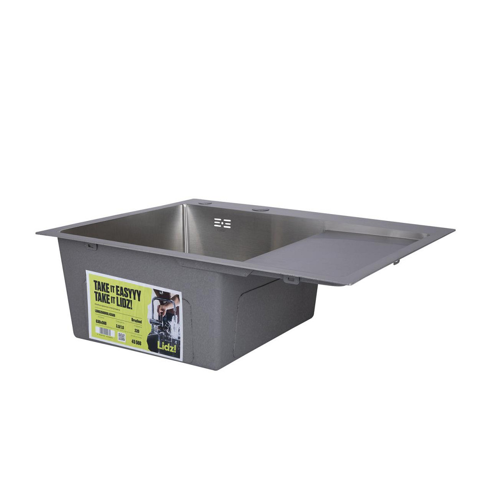 Мийка для кухні інтегрована Lidz Handmade H6350R крило праворуч (LDH6350BRUR45587) Brushed Steel 3,0/1,0 мм Київ - фото 3