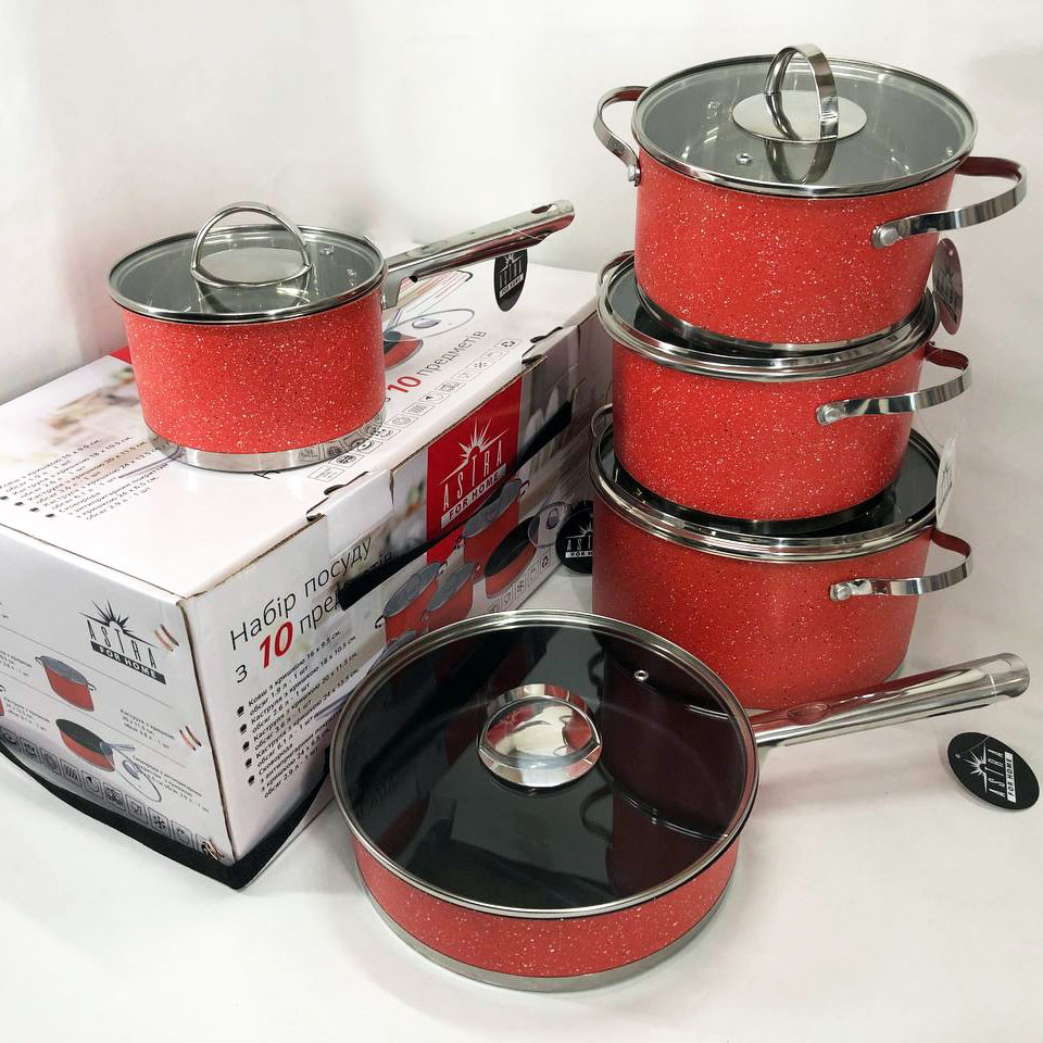 Хороші каструлі, Набір високих каструль, Каструлі посуд для електричних плит, Набір каструль зі сталі JP-48 Івано-Франківськ - фото 10