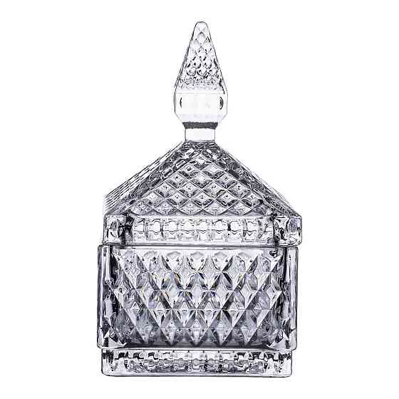 Цукерниця скляна з кришкою 8.5х8.5х15 см квадратна HP-YH-27 Коломия