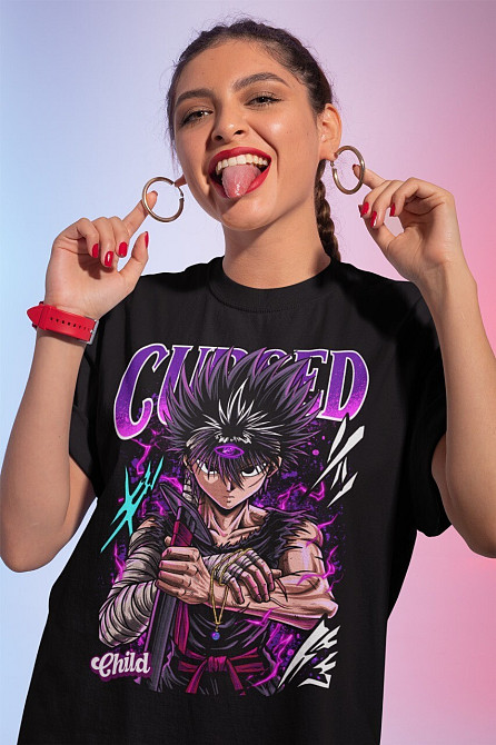 Футболка аниме Аниме Манга Хиеи Кувабара оверсайз (S/M/L) Черний AnimeJ0202 Днепр - изображение 1