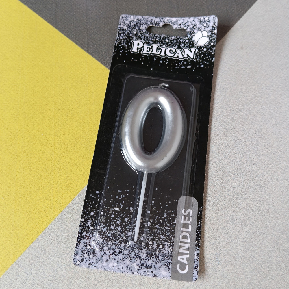 Свеча для торта 0 цифра серебро Киев - изображение 1