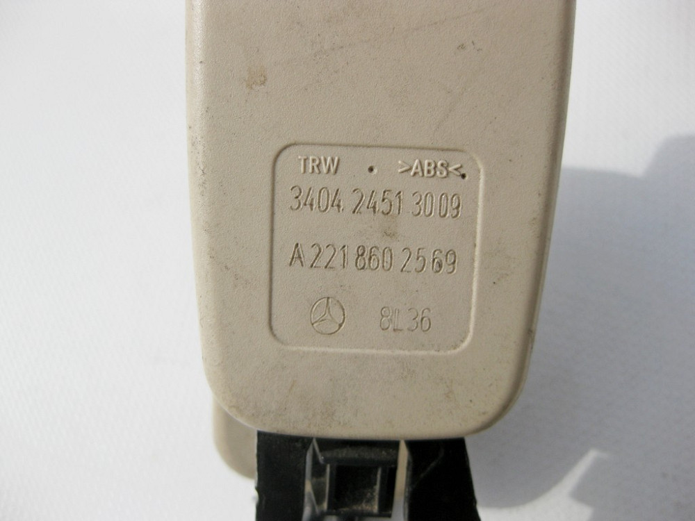 Mercedes-Benz  A2218602569 8L36 Замок - засувка заднього правого ременя безпеки бежева S-Class W221 Одеса - фото 6