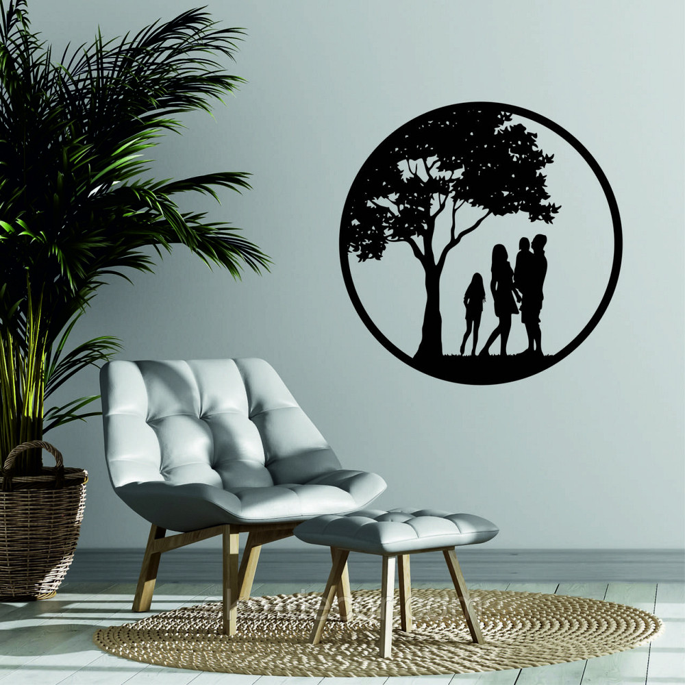 Декоративное настенное Панно «Семья», Декор на стену 90*90 см, Черный Киев - изображение 5