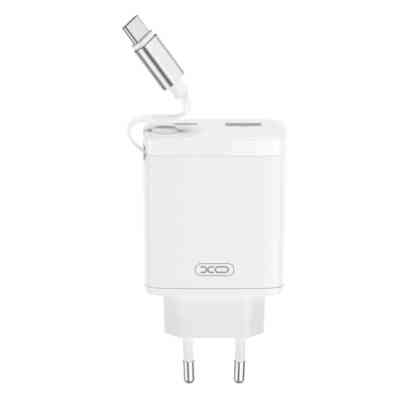 Зарядний пристрій XO 1xUSB-C + 1xUSB QC30W GaN + cable USB-C to USB-C white (XO-CE31) Вінниця