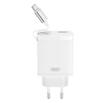 Зарядное устройство XO 1xUSB-C + 1xUSB QC30W GaN + cable USB-C to USB-C white (XO-CE31) Винница - изображение 2