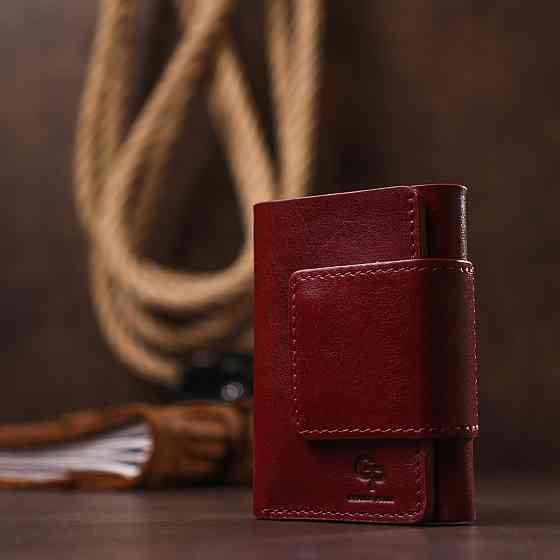 Практичное женское портмоне Grande Pelle 11574 Бордовый Киев