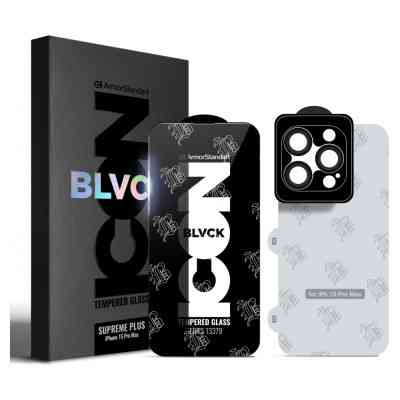 Скло захисне Armorstandart Supreme Set Black Icon Apple iPhone 15 Pro Max (ARM74188) Вінниця