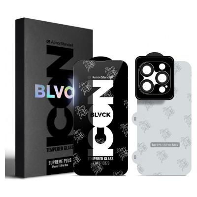 Стекло защитное Armorstandart Supreme Set Black Icon Apple iPhone 15 Pro Max (ARM74188) Винница - изображение 1