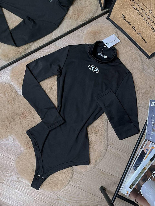 Женский стильный боди под горло с длинными рукавами микромасло с начесом Турция 48 Одесса - изображение 5