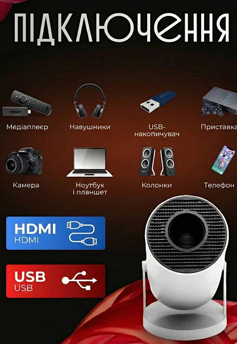 Портативний домашній проектор GTEQY GT18. Харків - фото 4