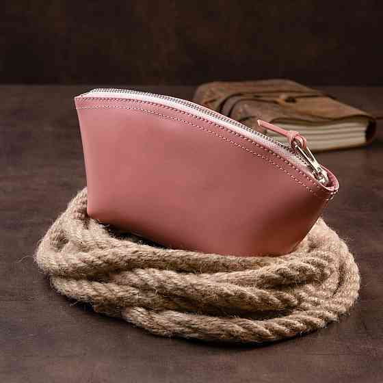 Жіноча косметичка зі шкіри Пудровая (GRANDE PELLE) Київ