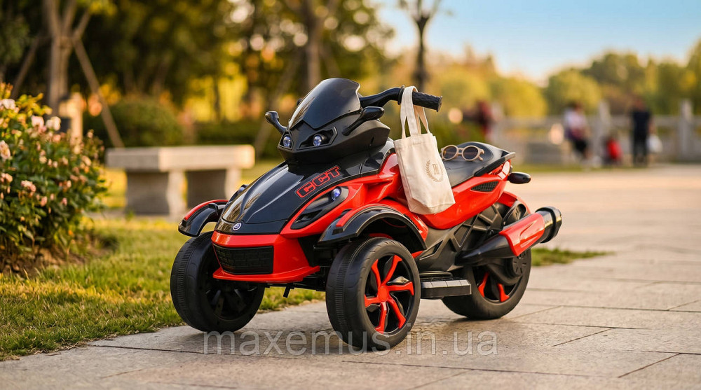 Детский электромотоцикл-трицикл Spoko SP-610 Красный (2 мотора, до 30 кг, MP3, LED свет) аккумуляторный байк для детей 2-5 лет Мостиска - изображение 10