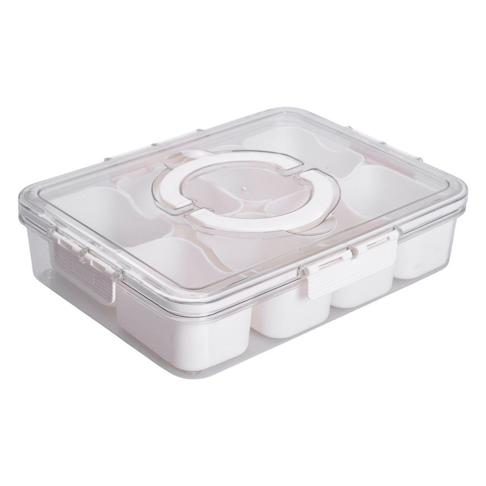 Контейнер для еды с 8 отсеками 31х24х7 см судок для еды пластиковый 2.5 л Белый HP-27-3 Киев - изображение 1