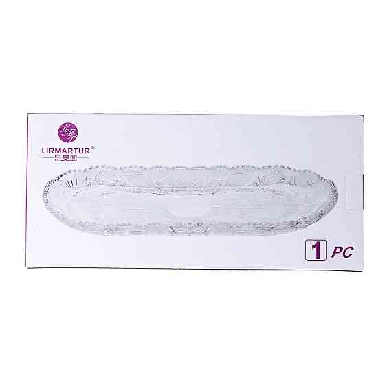 Сервировочное блюдо для подачи закусок 33.5х15х2 см стеклянное овальное HP-YH-25 Киев