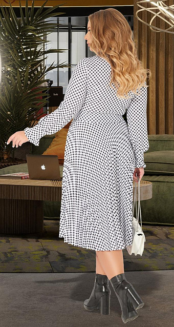 Красивое платье плиссе большого размера юбкой плиссе и поясом (50) Киев - изображение 5