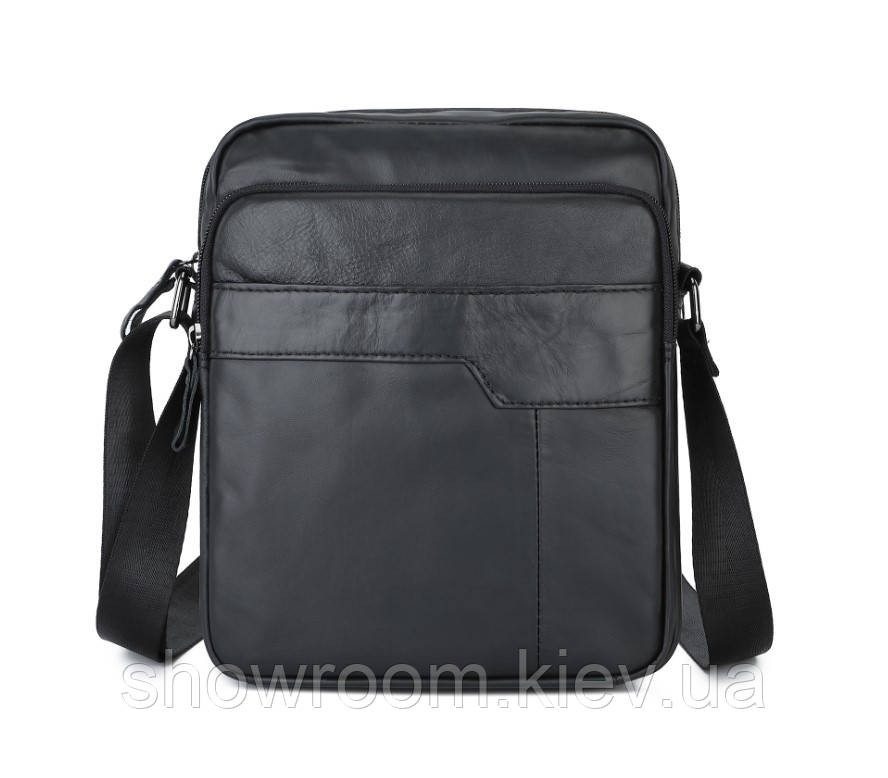 Чоловіча сумка на плече Leather Collection (5039) чорна Київ - фото 1