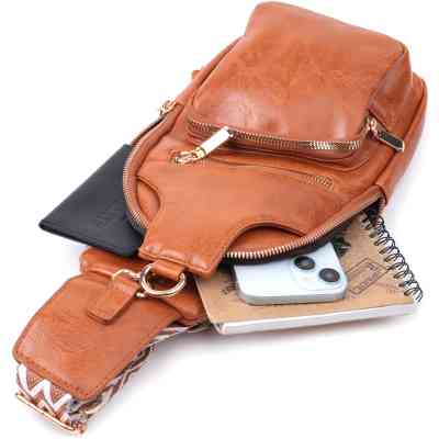 Сумка Vintage Жіноча слінг через плече з екошкіри Руда (22751) Вінниця