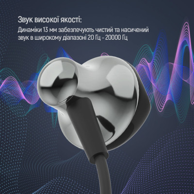 Наушники ColorWay Slim 3.5 mm Wired Earphone Blast 1 Black (CW-WD01BK) Винница - изображение 6