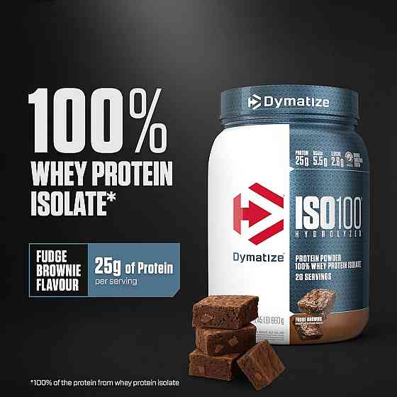 Ізолят сироваткового протеїну Dymatize nutrition ISO 100 640 г, Fudge Brownie Луцьк