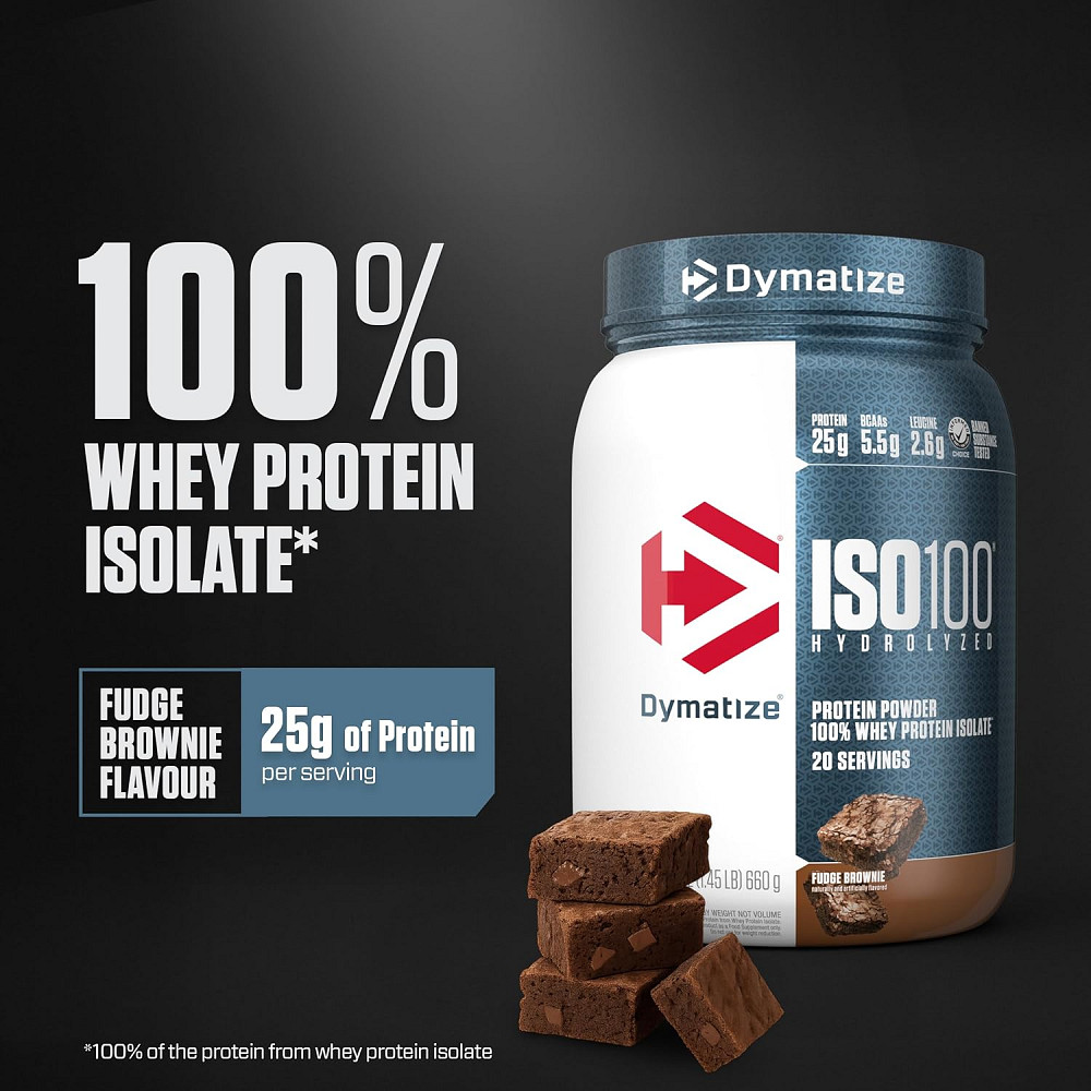 Ізолят сироваткового протеїну Dymatize nutrition ISO 100 640 г, Fudge Brownie Луцьк - фото 3