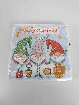 Новорічна серветка (ЗЗхЗЗ, 16 шт.) La Fleur "Празні Гноми" (1 пачка) Харків