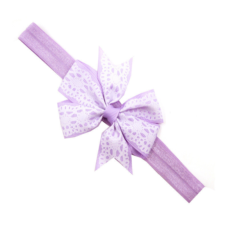 Дитяча пов'язка з мереживним принтом one size бузково-білий Київ - фото 1